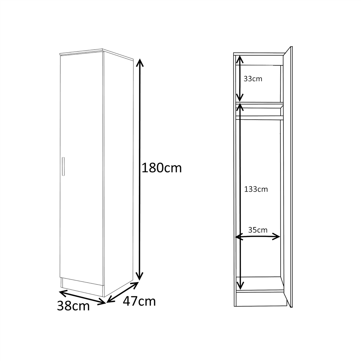 Reflect 3pc Wardrobe Bundle - 2 Door Corner + 2x 1 Door Plain - White Gloss & Matt White