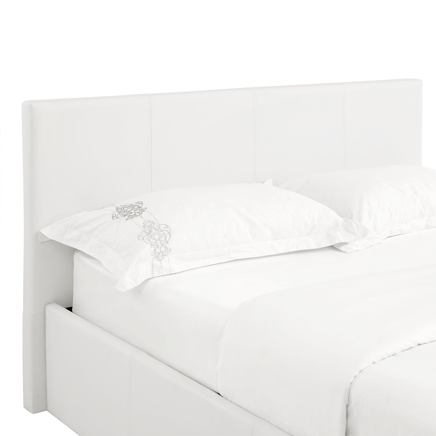 LUNA Faux Leather Gas Lift Ottoman Storage Bedframe in 4 Colour & Size Options