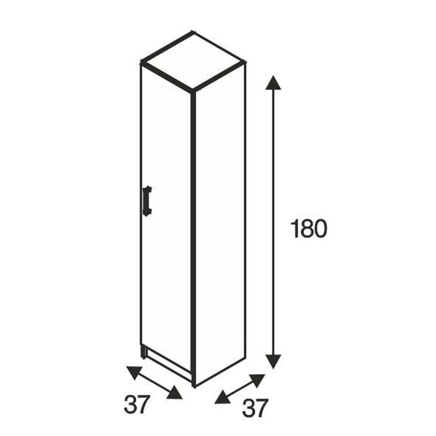 VITA White Utility Storage Cupboard - 1 Door Cabinet with 3 Shelves - Modular Storage for Kitchen or Utility Room