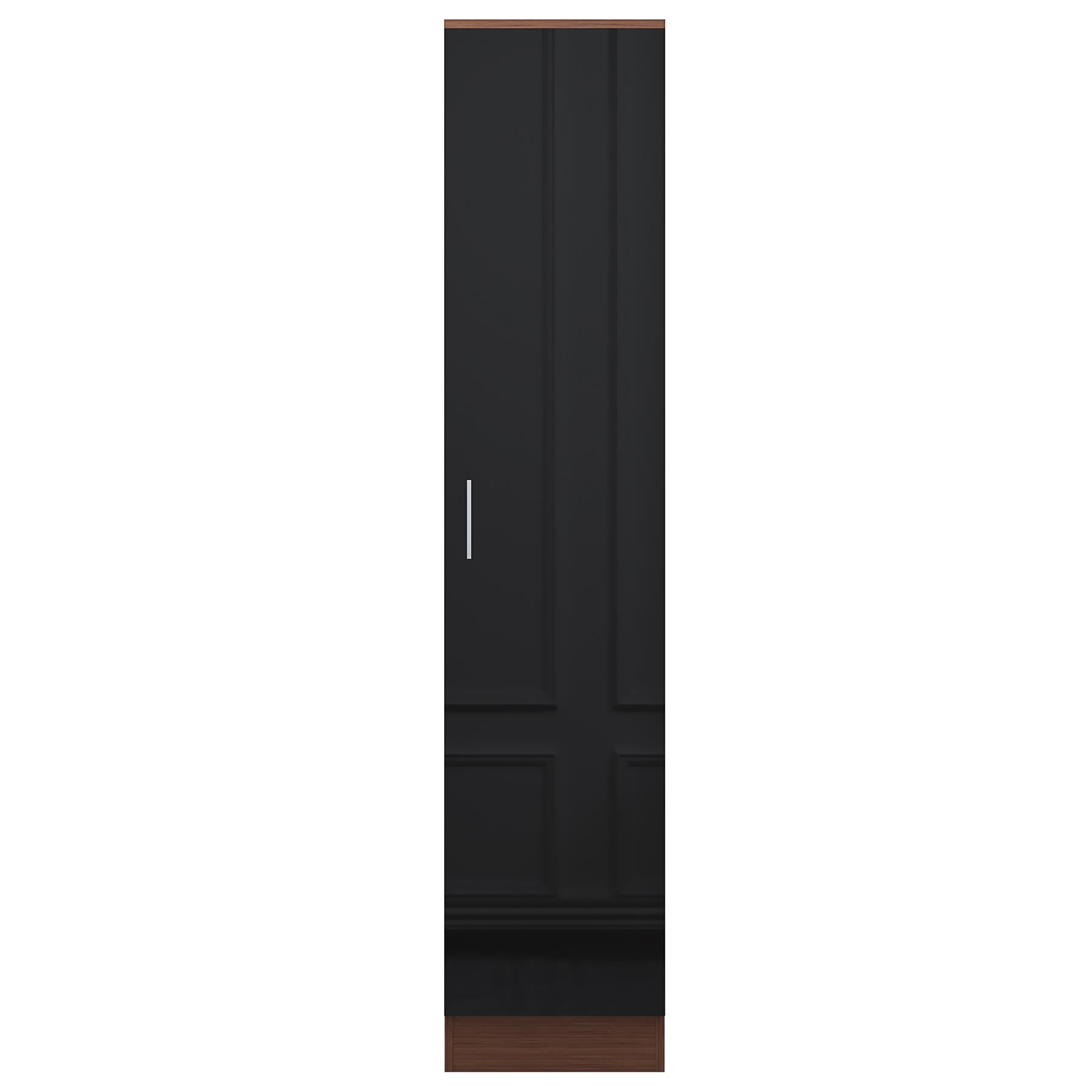 REFLECT High Gloss Bedroom Furniture Wardrobe Chest Bedside Desk - Black/Walnut