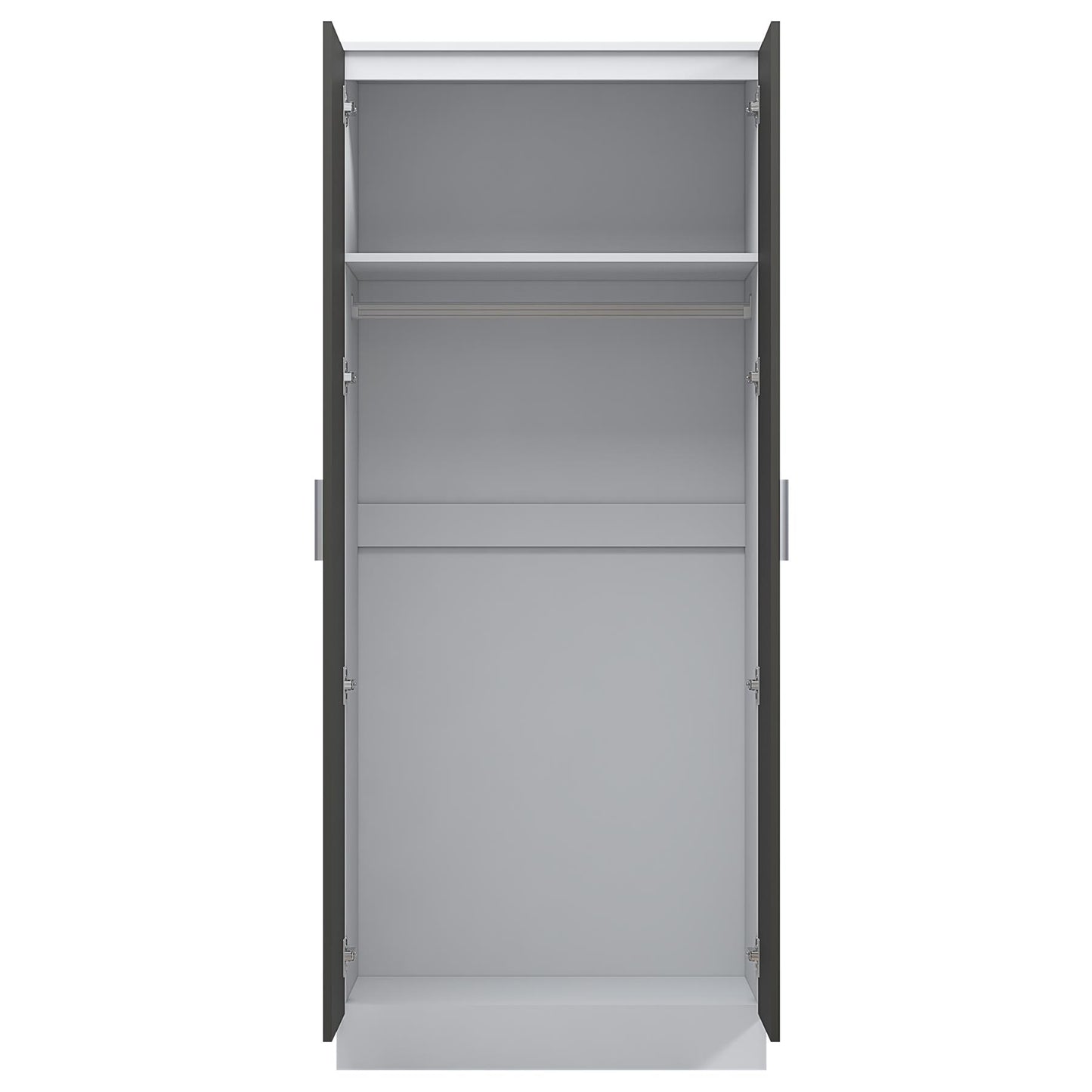 REFLECT Gloss Bedroom Furniture 2 Door Mirrored Wardrobe - 4 Colour Options