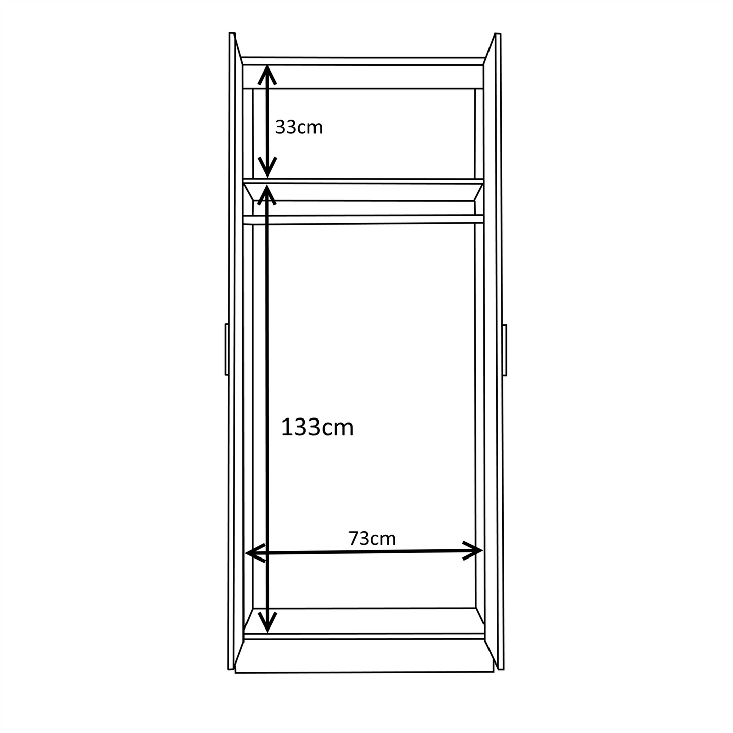 Reflect 2 Door Plain Wardrobe - White Gloss & Matt White - Hanging Rails & Shelves - Modern Sleek Design
