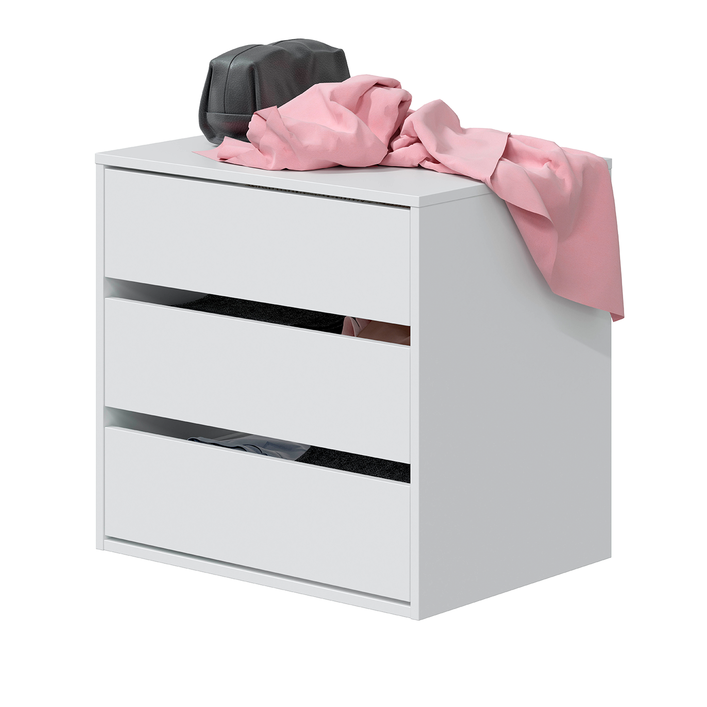 ARC Compact 3 Drawer Storage Chest White, Internal Storage 57x60x44cm