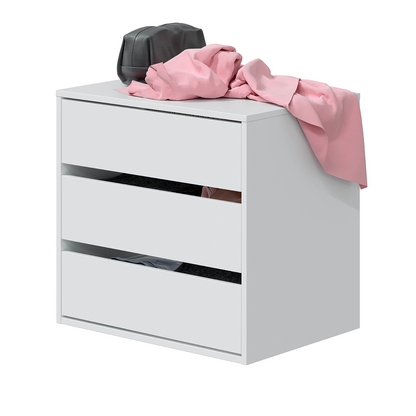 ARC Compact 3 Drawer Storage Chest White, Internal Storage 57x60x44cm