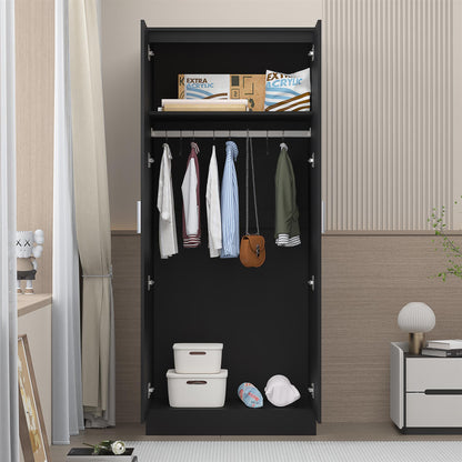 REFLECT High Gloss Bedroom Furniture Wardrobe Chest Bedside Desk Option in Black