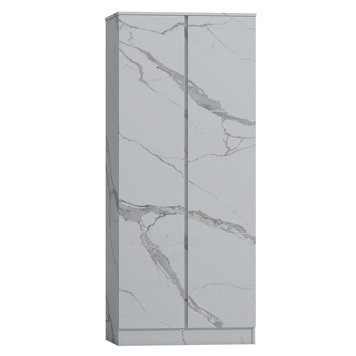 ZITA Bedroom Furniture 2 Door Wardrobe in White OR Grey Marble Colour Option