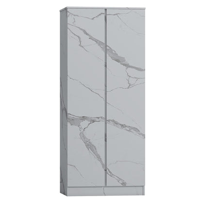 ZITA Bedroom Furniture 2 Door Wardrobe in White OR Grey Marble Colour Option