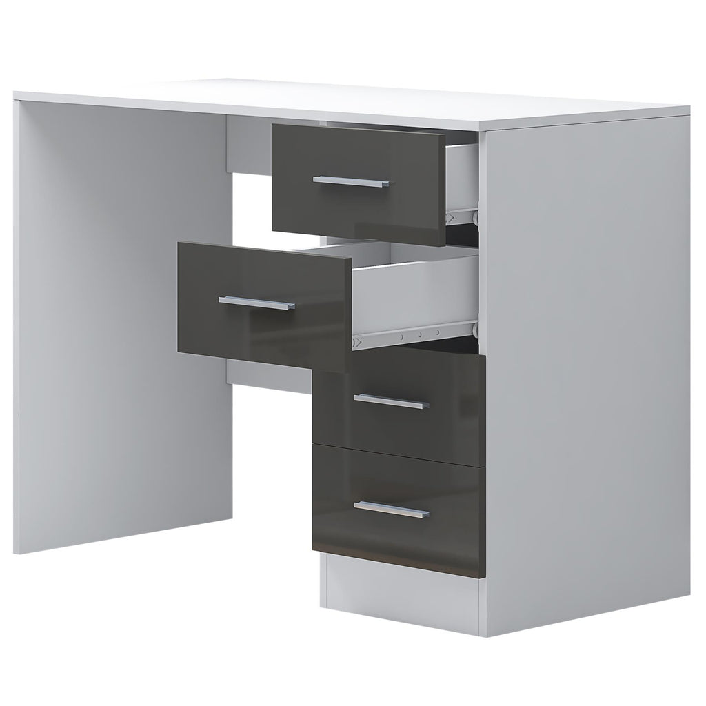 REFLECT High Gloss Bedroom Furniture Wardrobe Chest Bedside Desk in Grey/White
