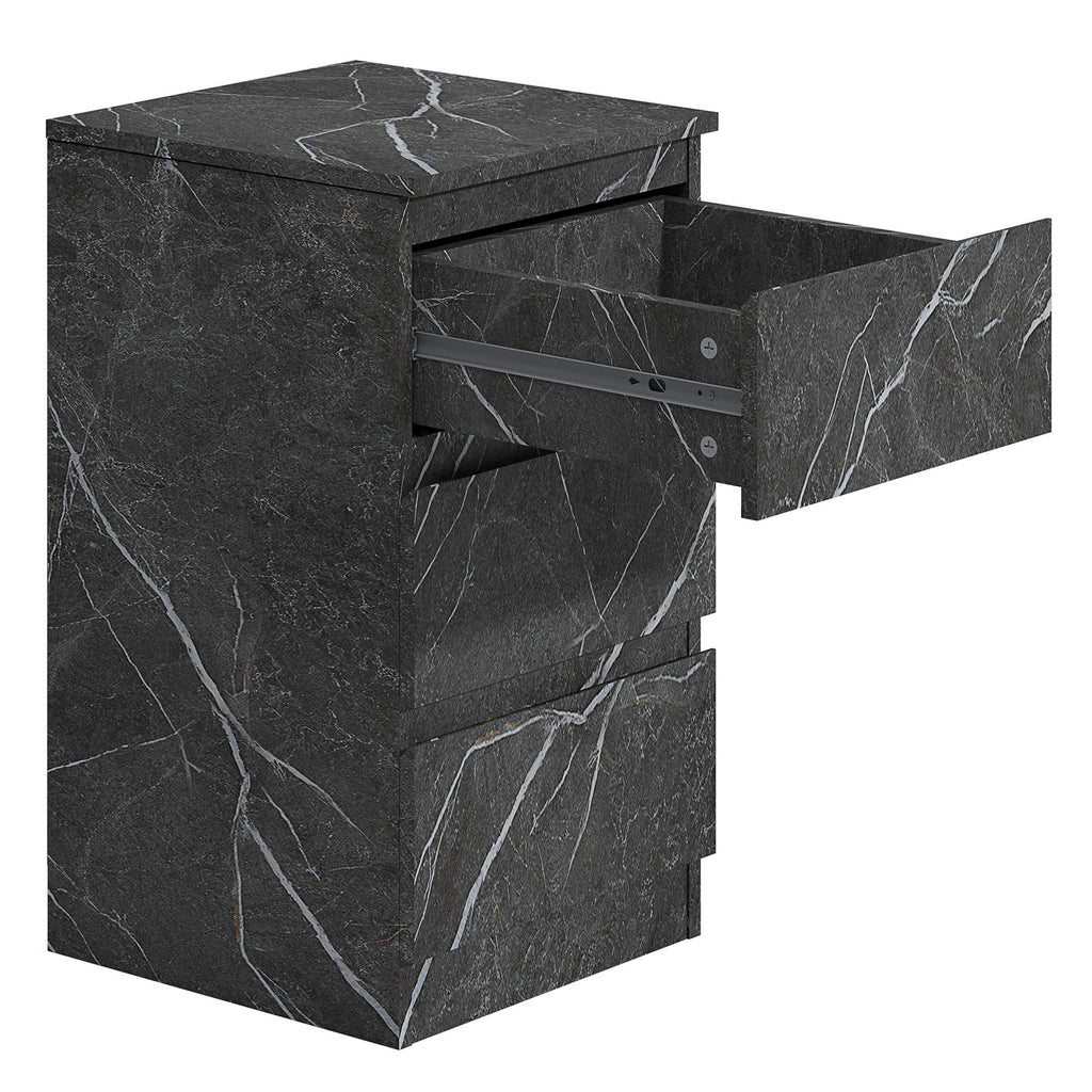 ZITA Bedroom Furniture Range Wardrobe Chest Bedside in Grey Marble Effect