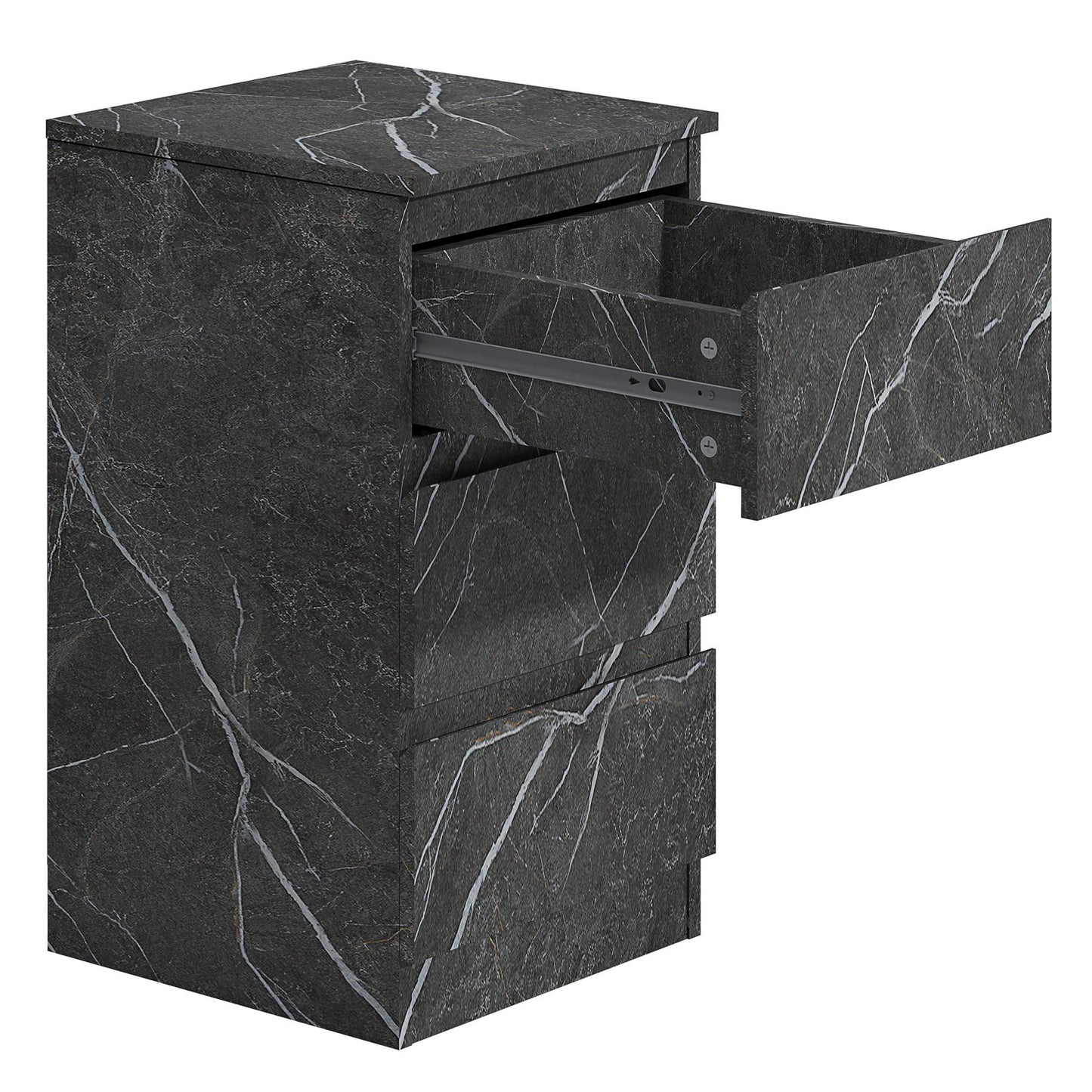 ZITA Bedroom Furniture Wardrobe Chest Bedside in White OR Grey Marble Colour