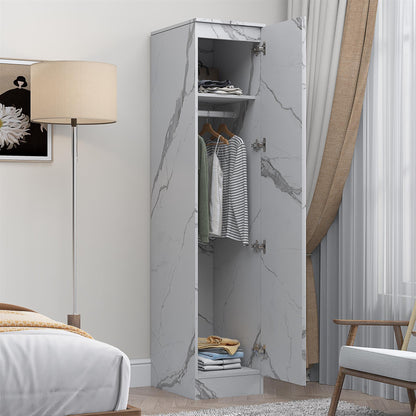 ZITA Bedroom Furniture 1 Door Wardrobe in Grey OR White Marble Effect Colours