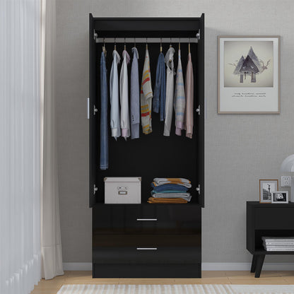 REFLECT Gloss Bedrooom 2 Door & 2 Drawer Combination Wardrobe - 4 Colour Options