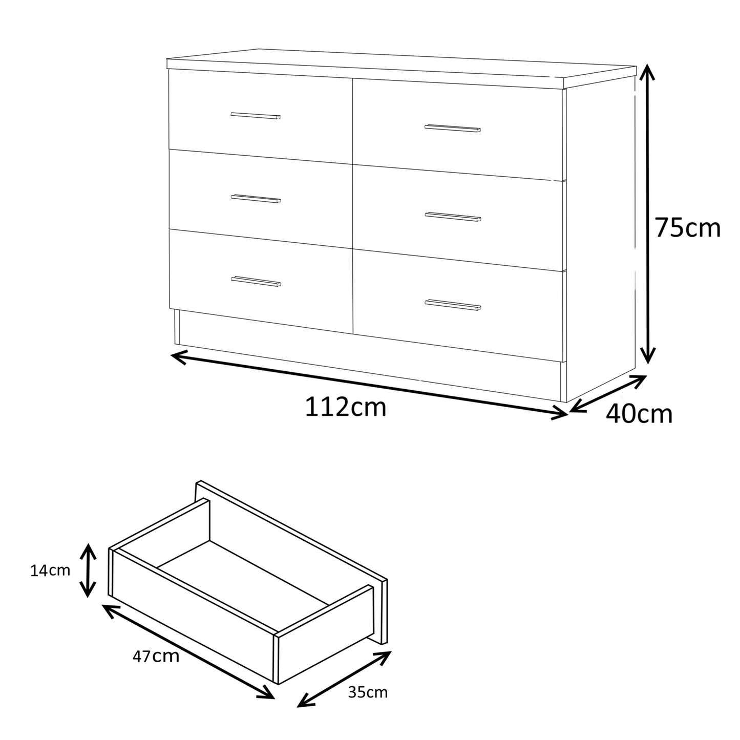 Reflect 2 Door Corner Wardrobe, 6 Drawer Chest, 2 Drawer Bedside & Desk - Grey Gloss & Matt White - Bedroom Furniture Set