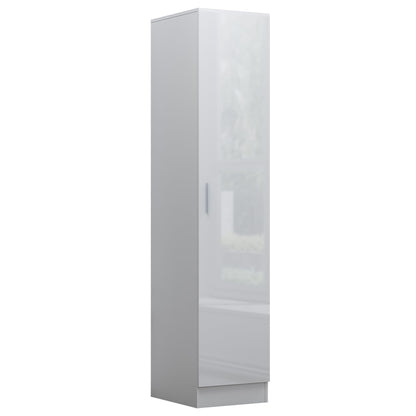 Reflect 1 Door High Gloss Wardrobe - White, Durable Melamine Finish - Modern Bedroom Storage - Single Door Wardrobe