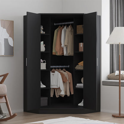 REFLECT High Gloss Bedroom Furniture Wardrobe Chest Bedside Desk Option in Black