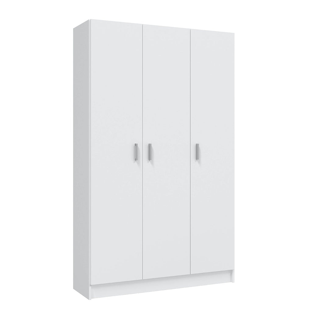 VITA White 3 Door Broom Cupboard - Modular Kitchen & Utility Room Cleaning Storage Cabinet - H: 180cm x W: 109cm x D: 37cm.