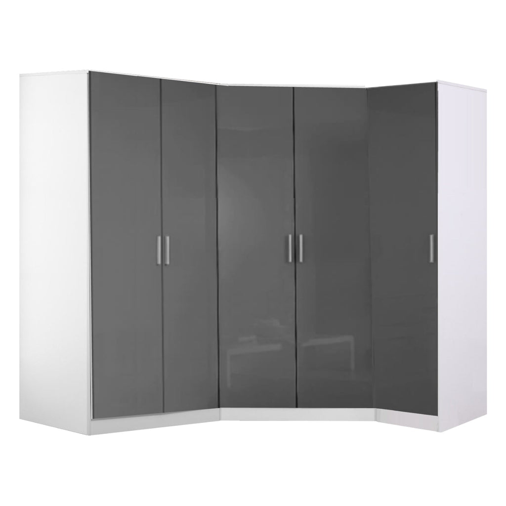 REFLECT Gloss 5 Door Wardrobe Bundle - 2 Door Corner + 2 Door + 1 Door Wardrobe