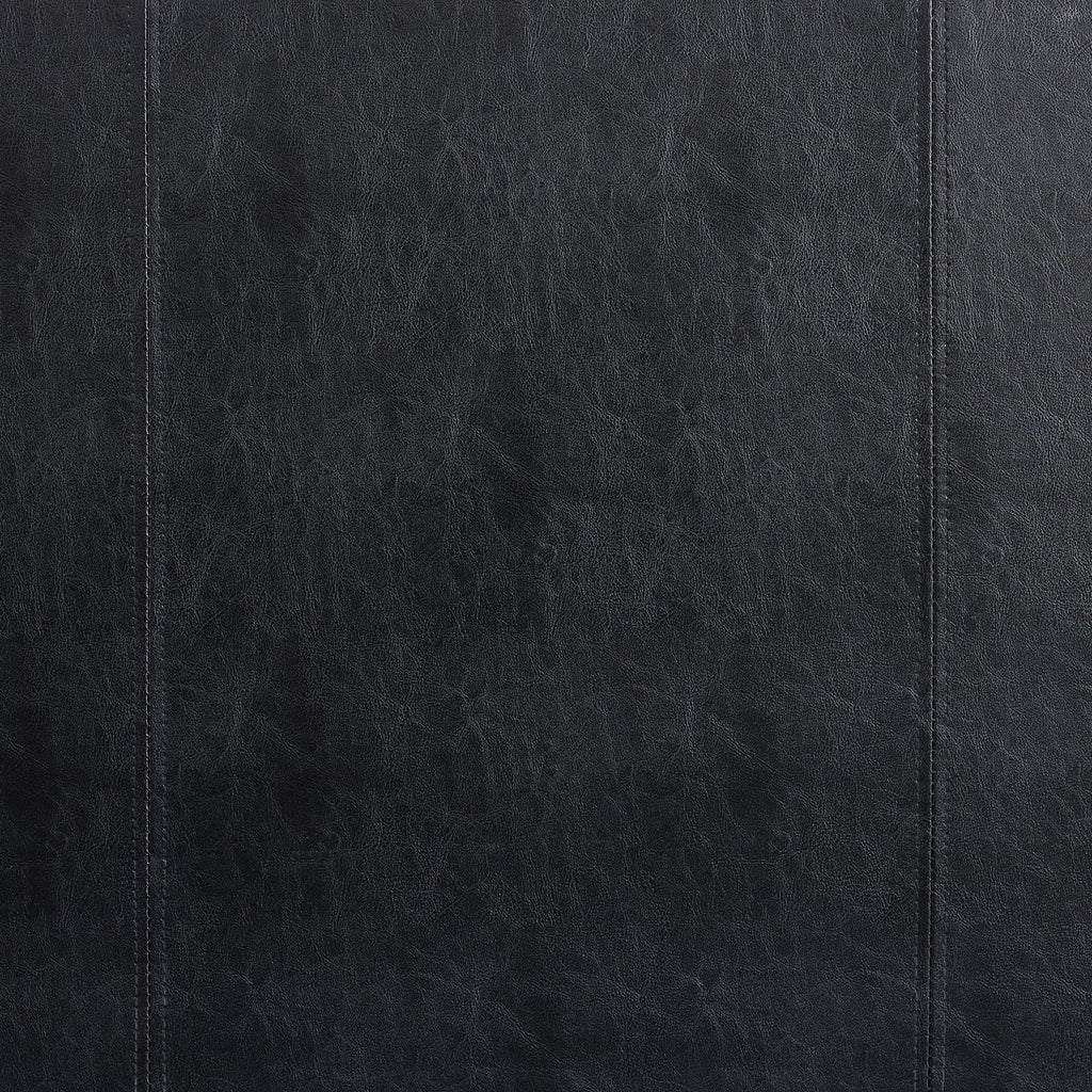 LUNA 4FT6 Double Black Ottoman Storage Bed with Gas Lift, Faux Leather Fabric - L: 203cm x W: 153cm x H: 88.5cm
