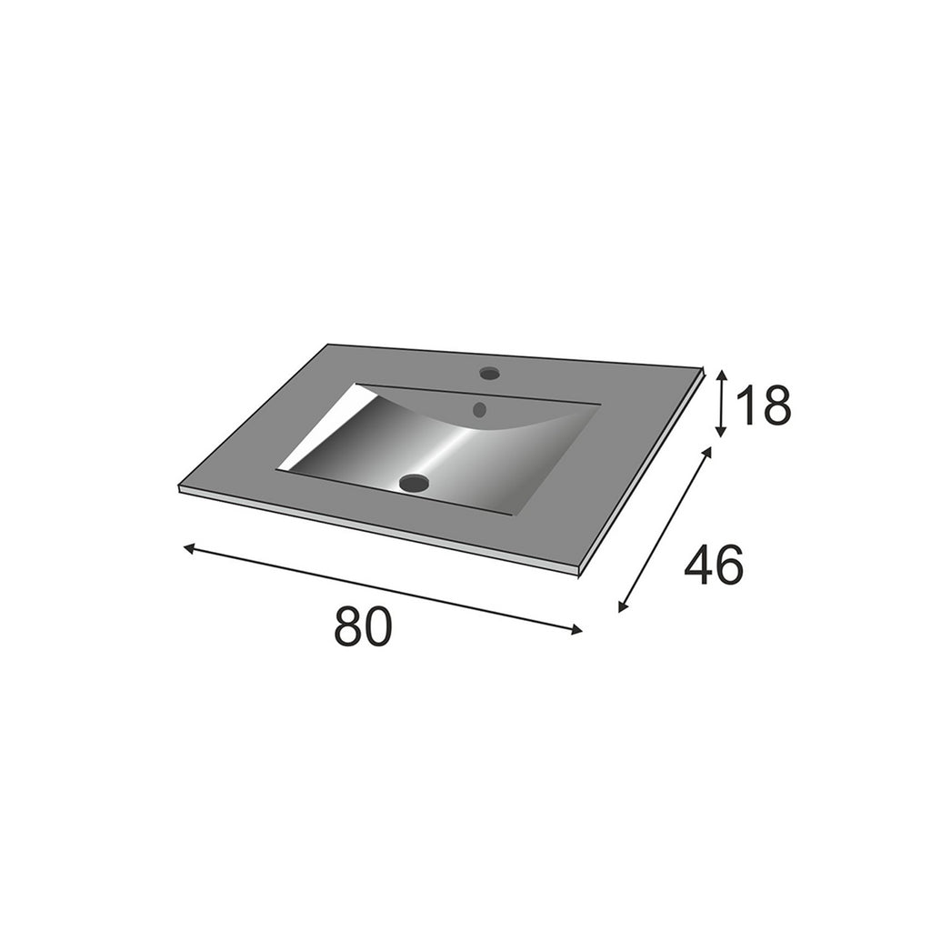 BALTIC 80cm Wide White Sink Unit 2 Door Under Basin Cabinet with Mirror
