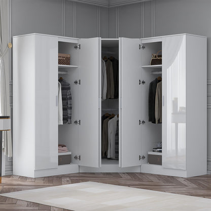 REFLECT Gloss 6 Door Wardrobe Bundle - 2 Door Corner + 2 Door + 2 Door Wardrobe
