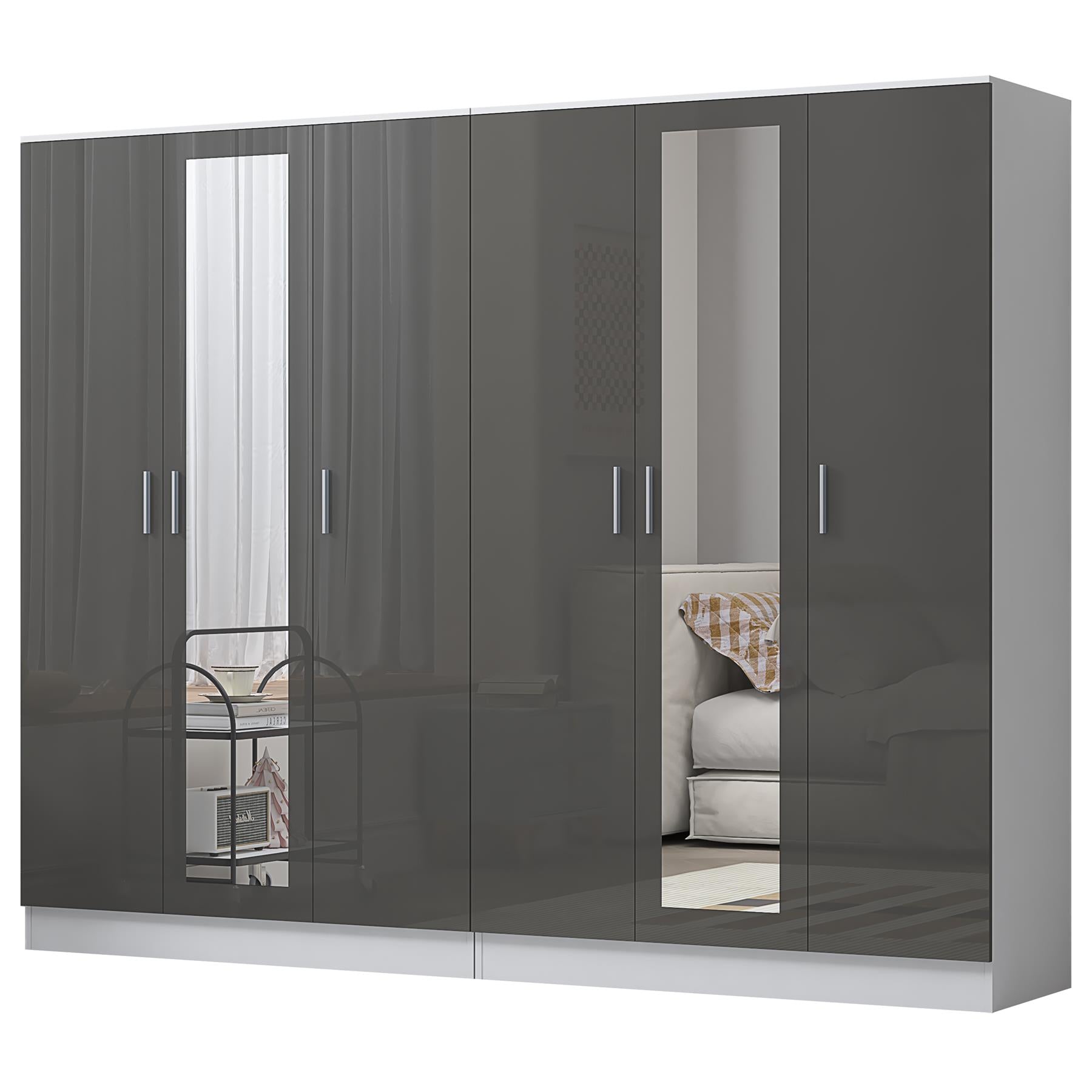 REFLECT 2pc Wardrobe Bundle - 3 Door Mirror + 3 Door Mirror - 4 Colour Options