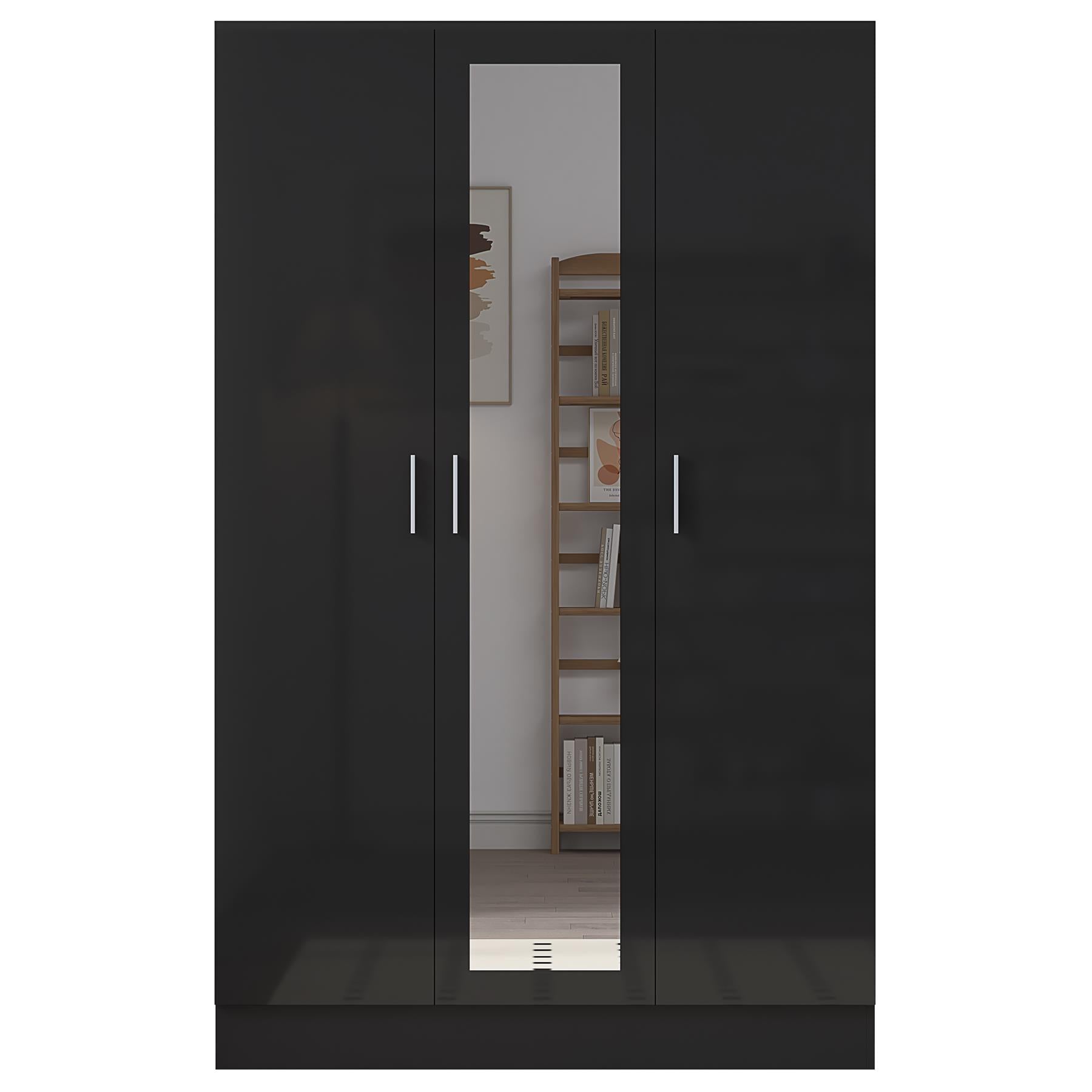 REFLECT Gloss Bedroom Furniture Wardrobe Chest Bedside Desk - 4 Colour Options