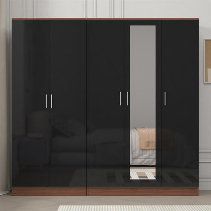 REFLECT 2pc Wardrobe Bundle - 3 Door Mirror + 2 Door Plain - 4 Colour Options
