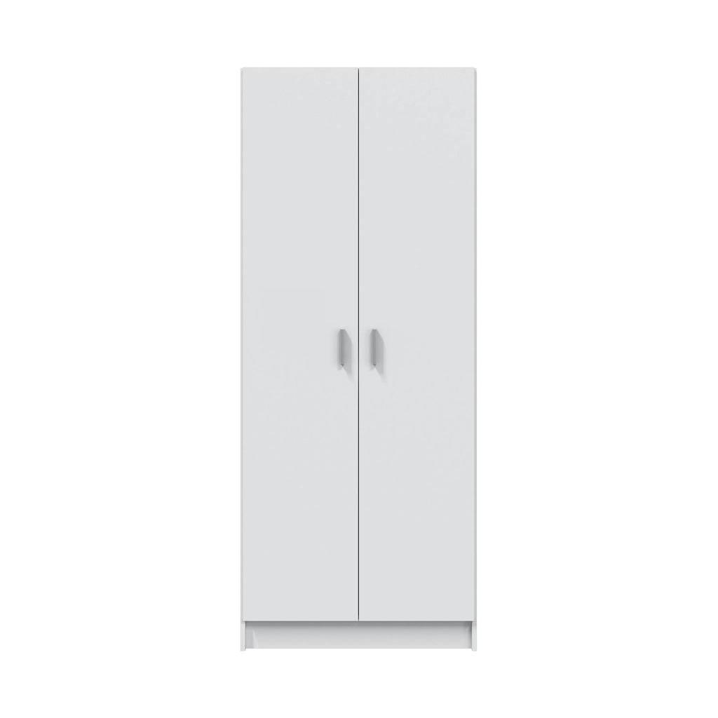 BALTIC Tall White Bathroom Storage Cabinet with 2 Doors- Slim Reversible Design