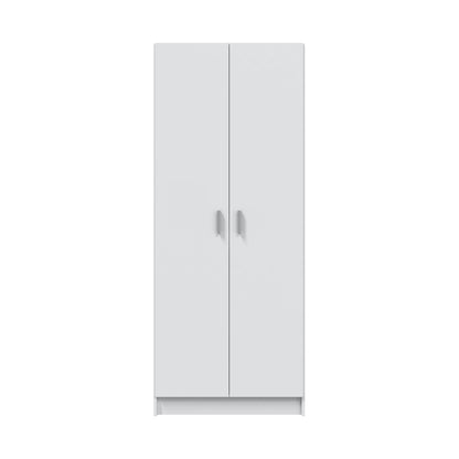 BALTIC Tall White Bathroom Storage Cabinet with 2 Doors- Slim Reversible Design