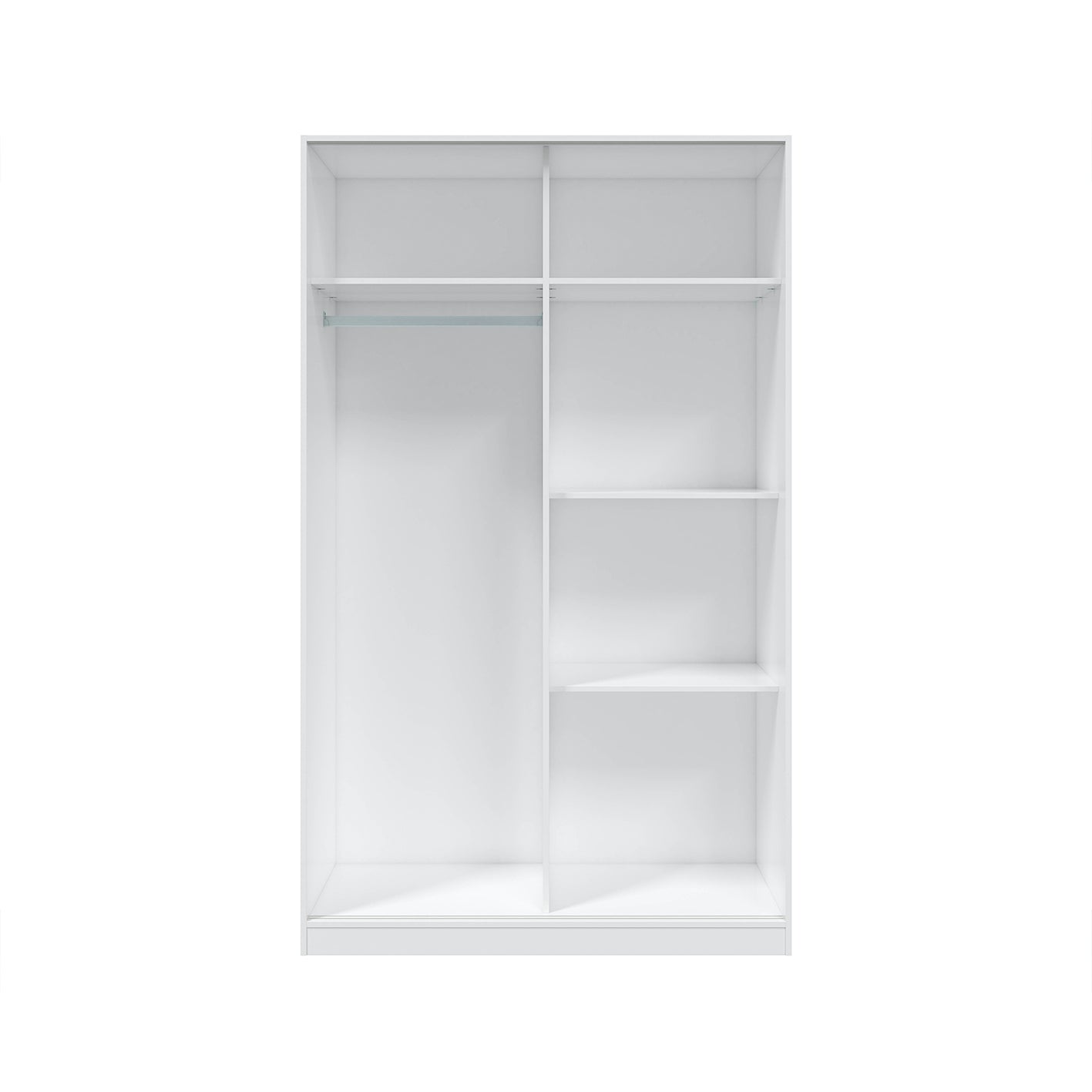 TOP 2 Door Large Modern Sliding Bedroom Wardrobe - White & Grey Finish
