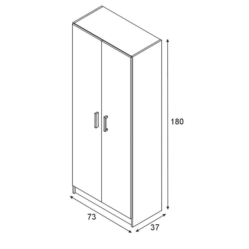 BALTIC Tall White Bathroom Storage Cabinet with 2 Doors- Slim Reversible Design