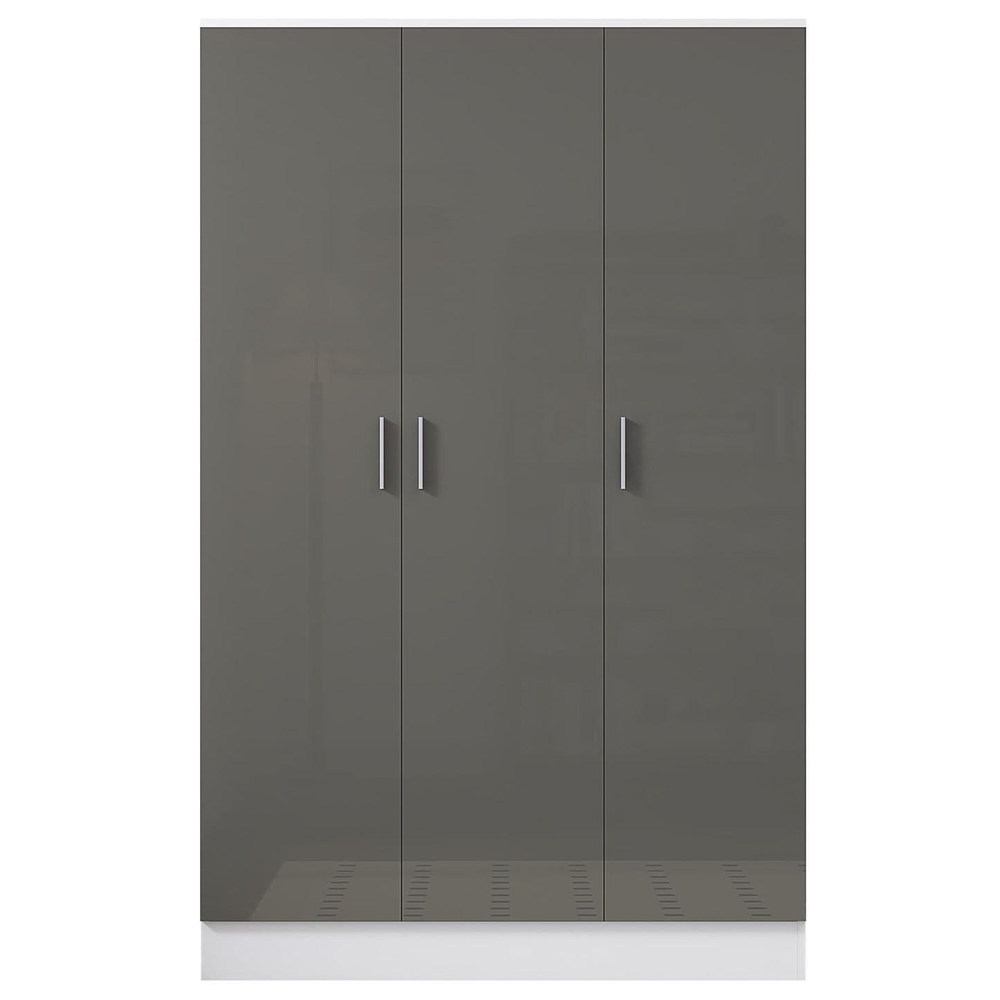 REFLECT Gloss Bedroom Furniture 3 Door Plain Wardrobe - 4 Colour Options