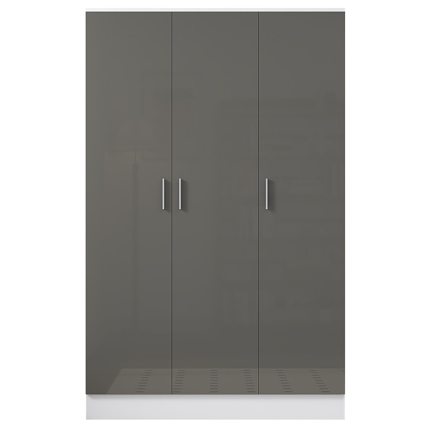 REFLECT High Gloss Bedroom Furniture Wardrobe Chest Bedside Desk in Grey/White