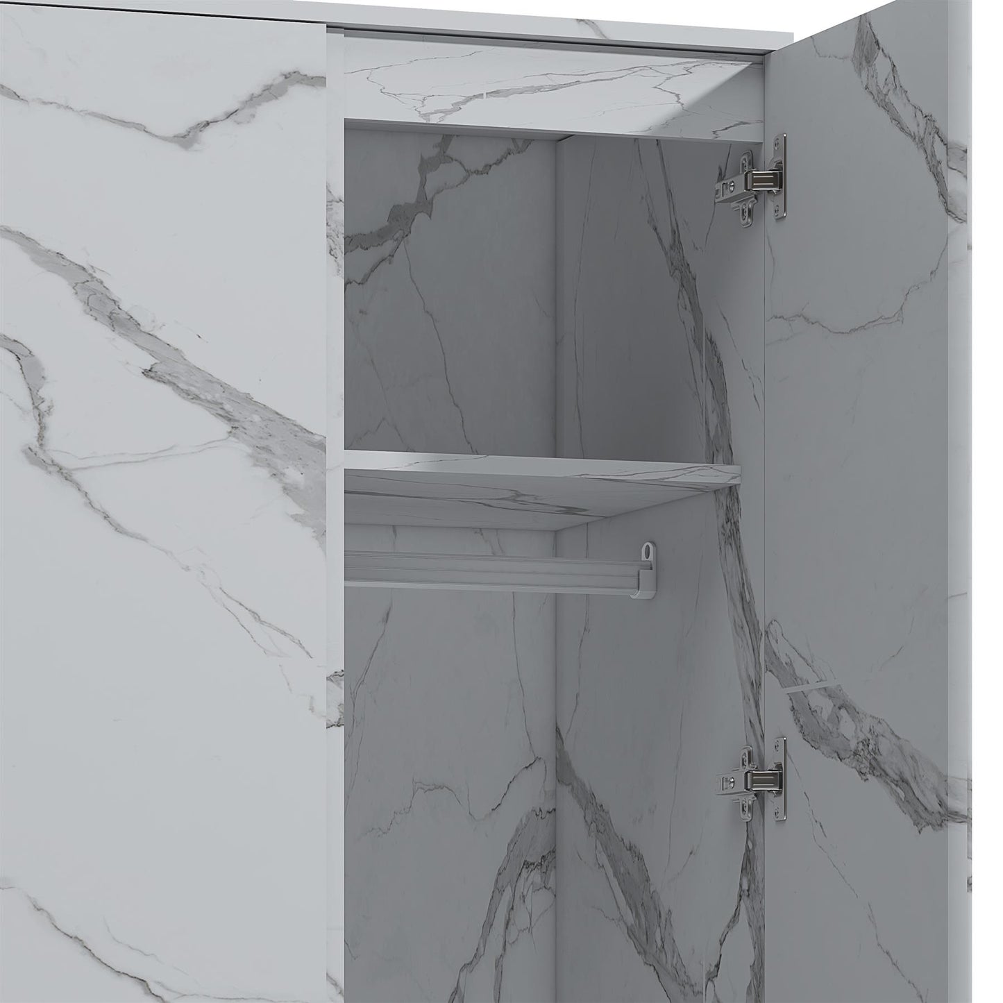 ZITA White Marble Effect 2 Piece Wardrobe Bundle - 2 x 2-Door Wardrobes