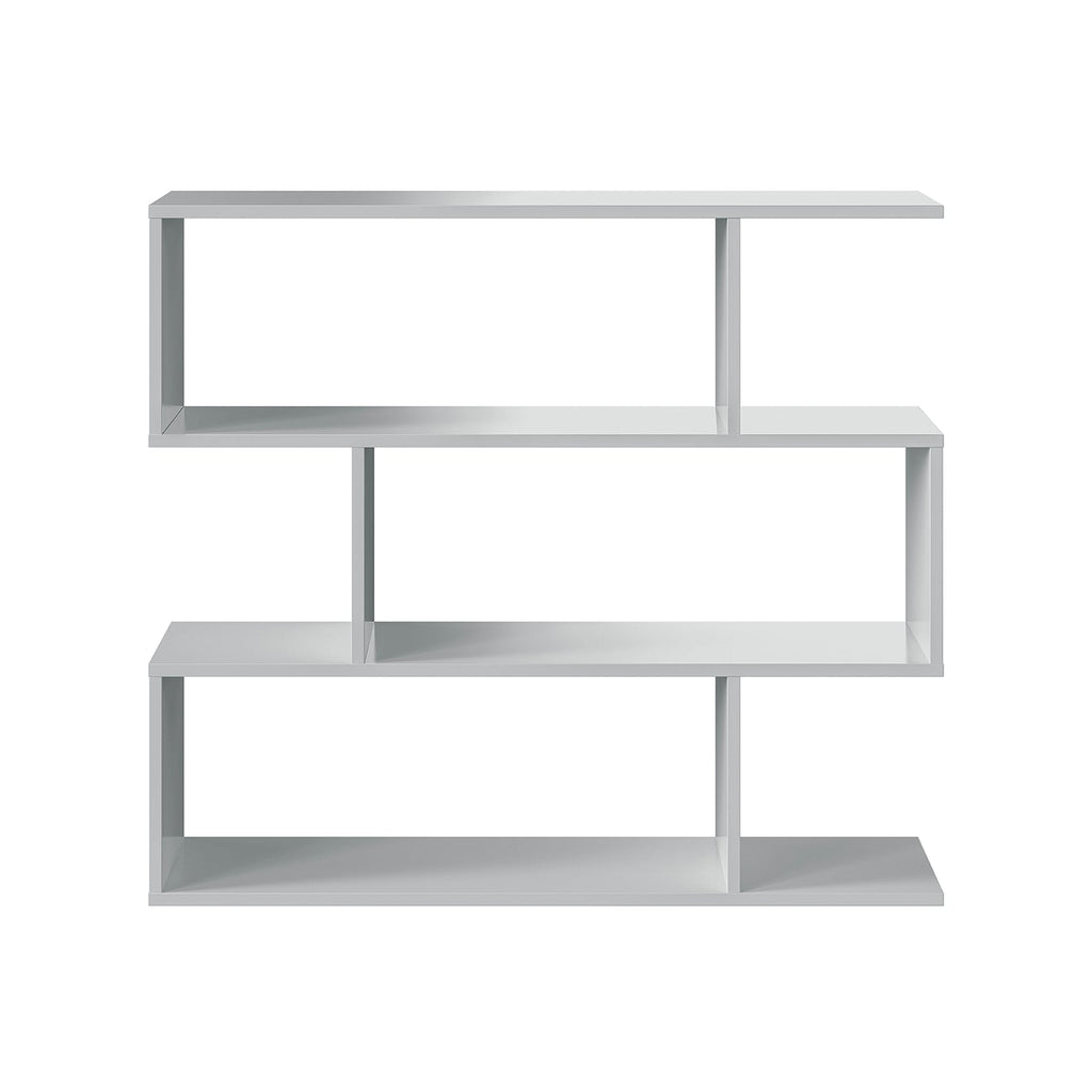3 Tier Open Low Wide Storage Unit with Compartments, Freestanding Display Bookshelf for Living Room, Kids Playroom & Study - White.