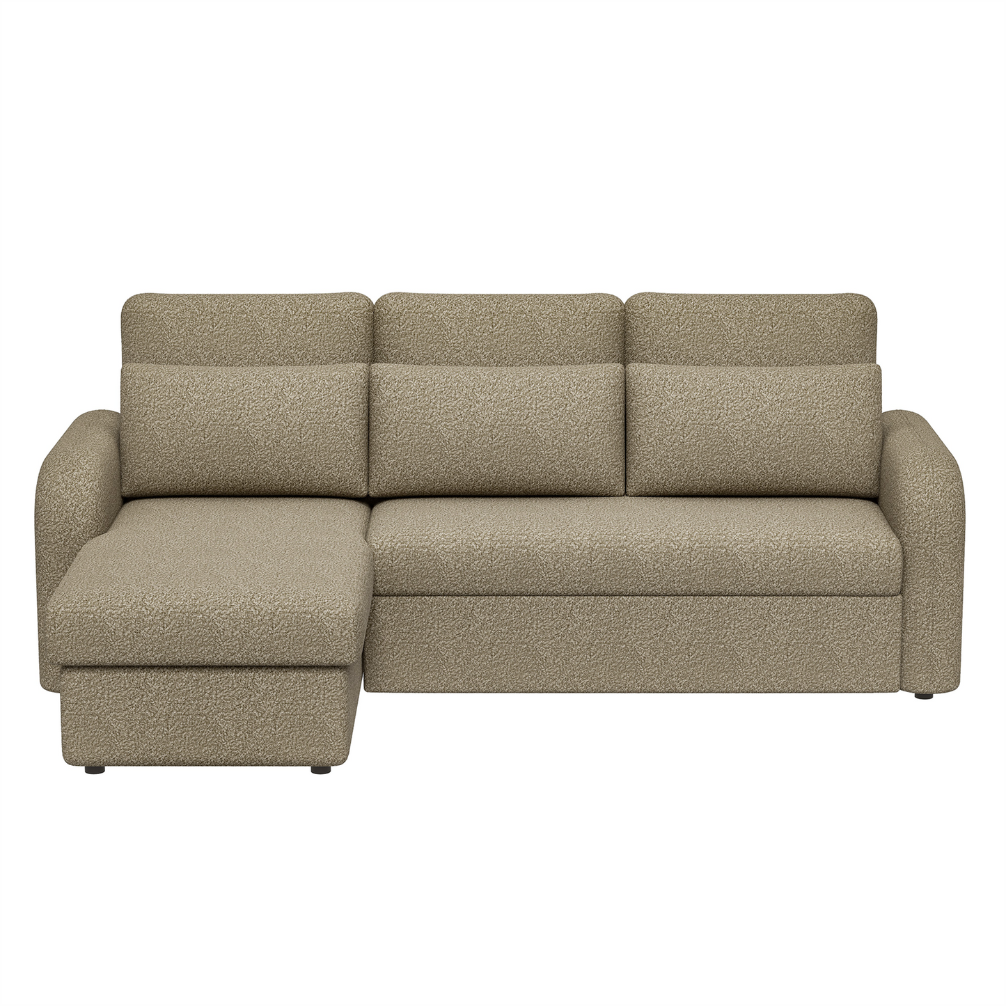 FLYN - 3 Seater L Shape Corner Sofabed in Teddy Boucle TAUPE