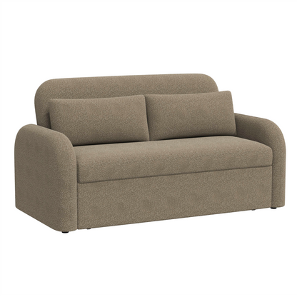 NOMA 2-Seater Boucle Pull Out Sofa Bed with Matching Cushions - Taupe