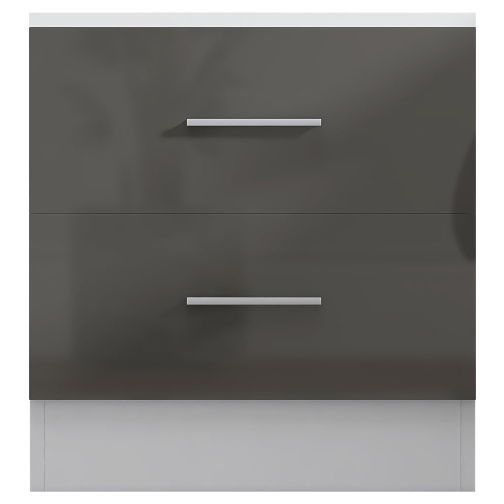 REFLECT High Gloss Bedroom Furniture Wardrobe Chest Bedside Desk in Grey/White