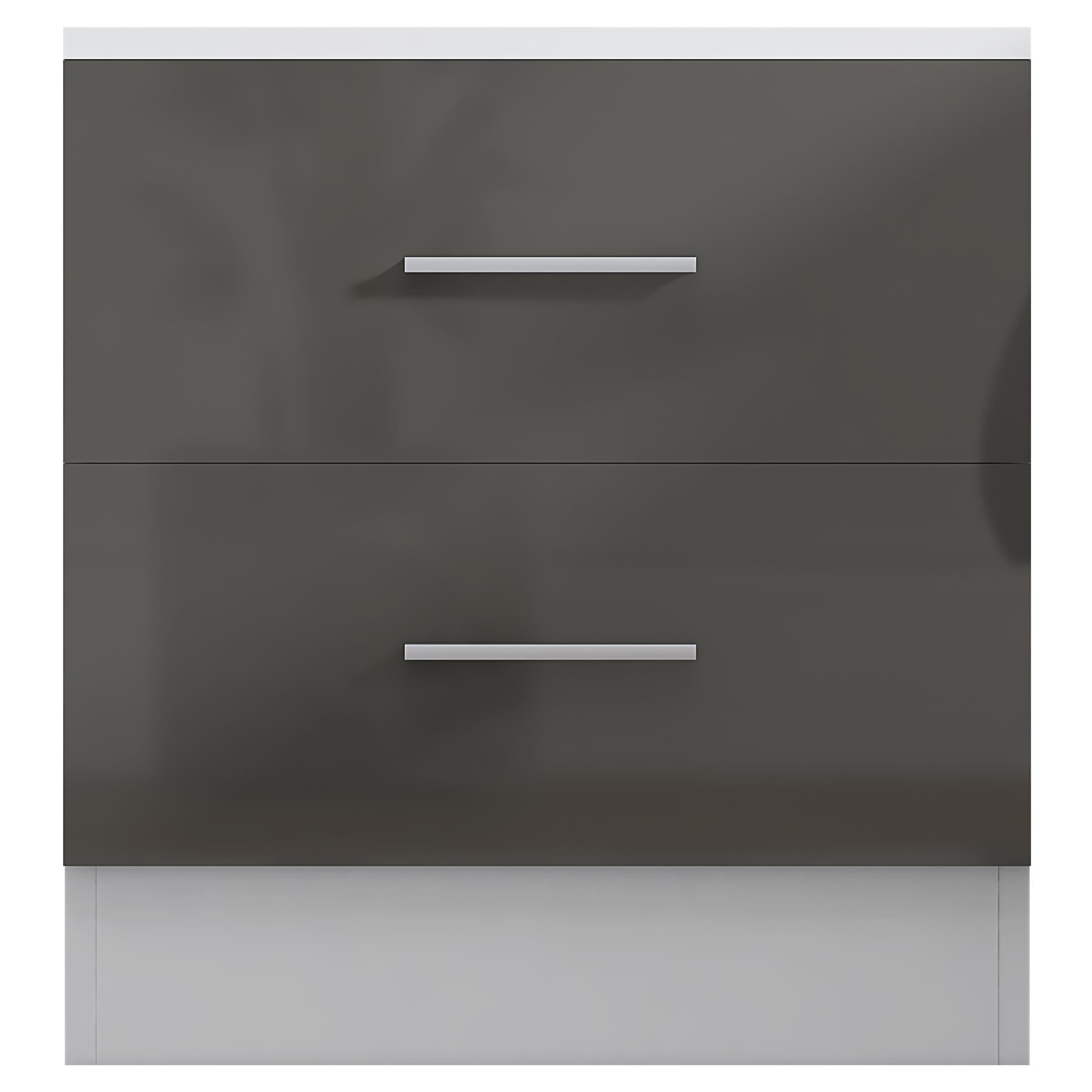REFLECT High Gloss Bedroom Furniture Wardrobe Chest Bedside Desk in Grey/White