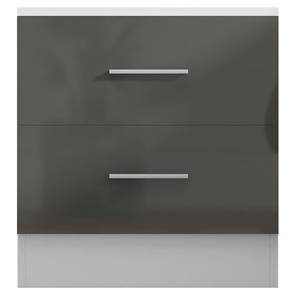 REFLECT High Gloss Bedroom Furniture Wardrobe Chest Bedside Desk in Grey/White