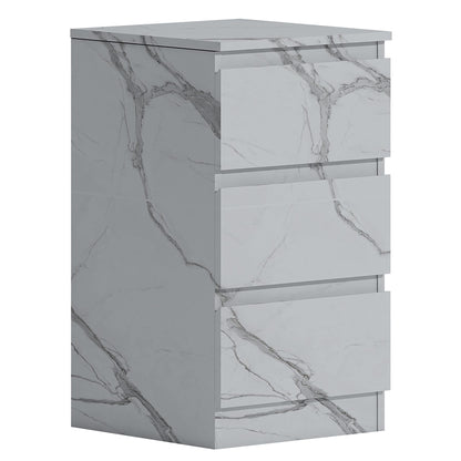 ZITA Bedroom Furniture Range Wardrobe Chest Bedside in White Marble Effect