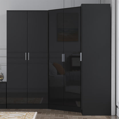 REFLECT Gloss 5 Door Wardrobe Bundle - 2 Door Corner + 2 Door + 1 Door Wardrobe