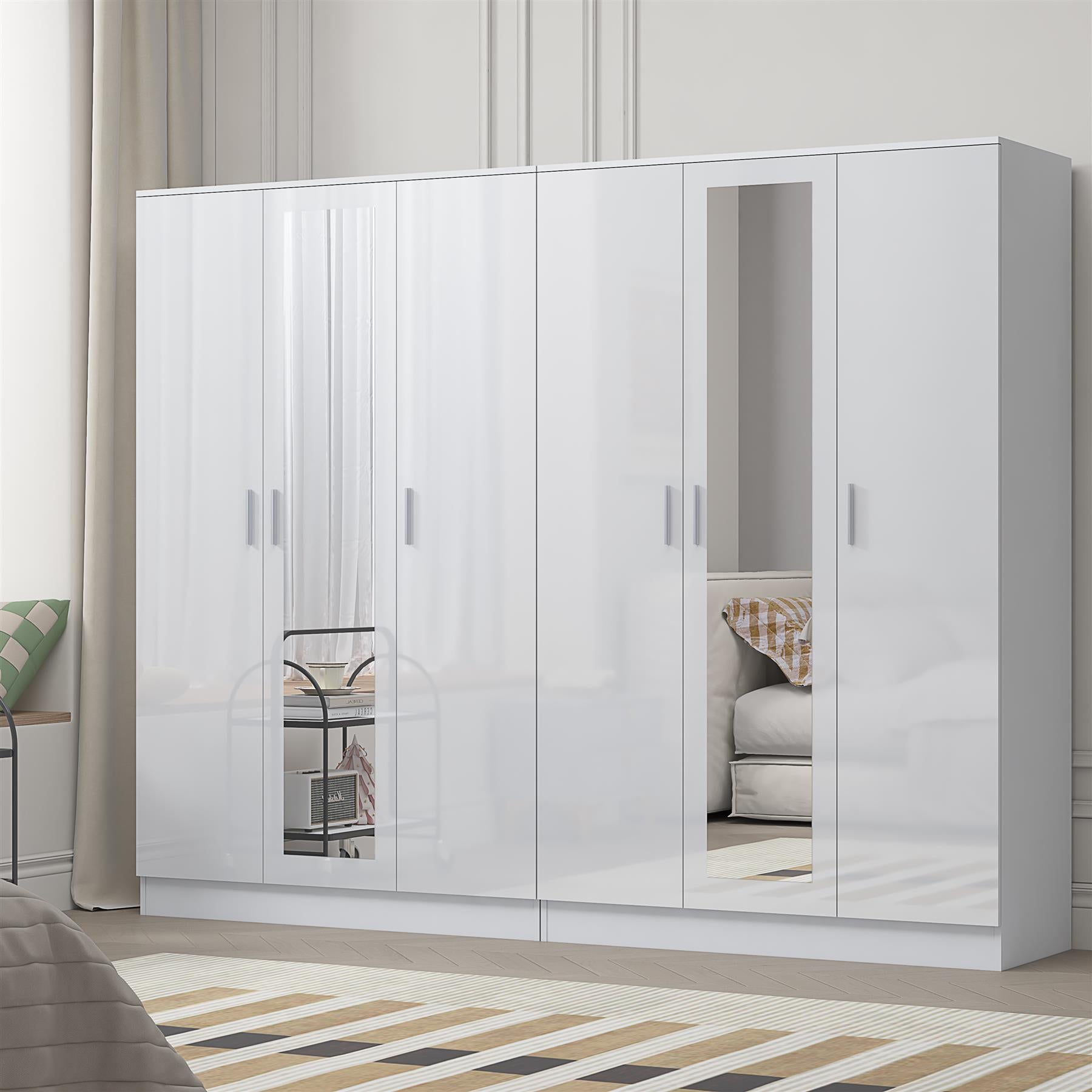 REFLECT 2pc Wardrobe Bundle - 3 Door Mirror + 3 Door Mirror - 4 Colour Options