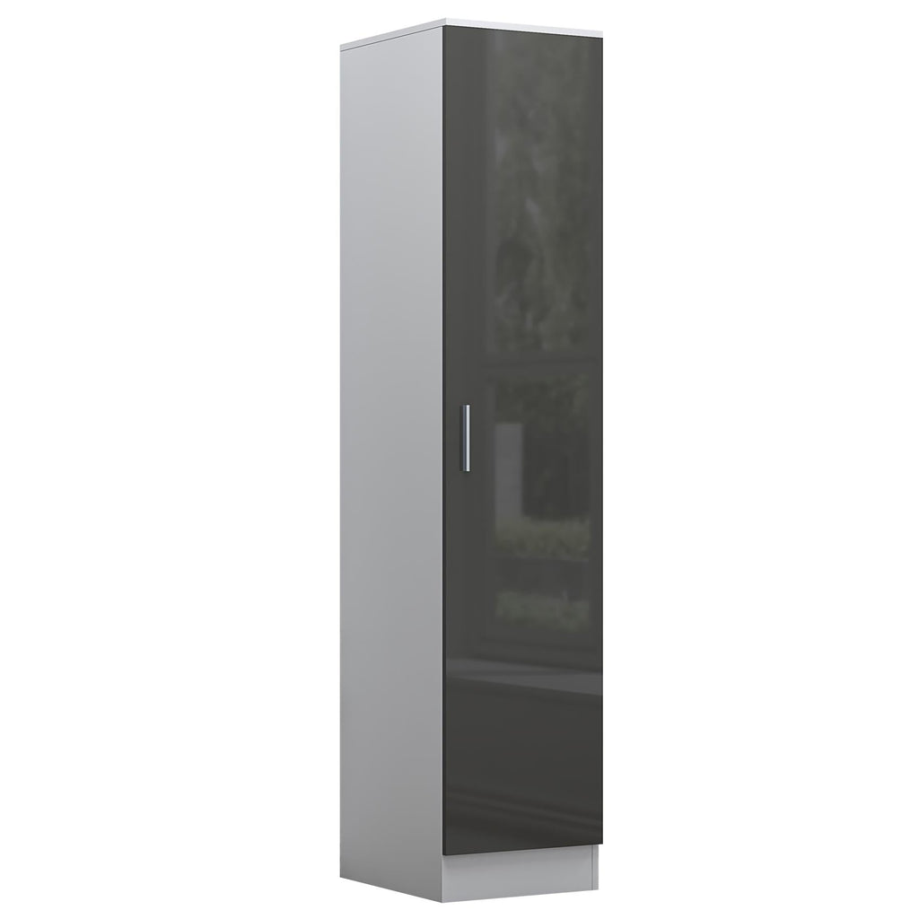 REFLECT Gloss 3pc Bedroom Set - 1 Door Wardrobe + 5 Draw Chest + Bedside
