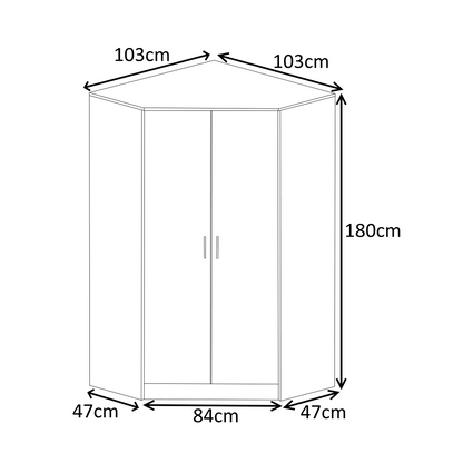 REFLECT Gloss 4 Door Wardrobe Bundle Inc 2 Door Corner + 2 Door Bedroom Set