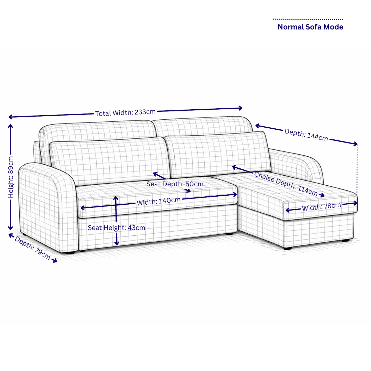 FLYN - 3 Seater L Shape Corner Sofabed in Teddy Boucle BEIGE