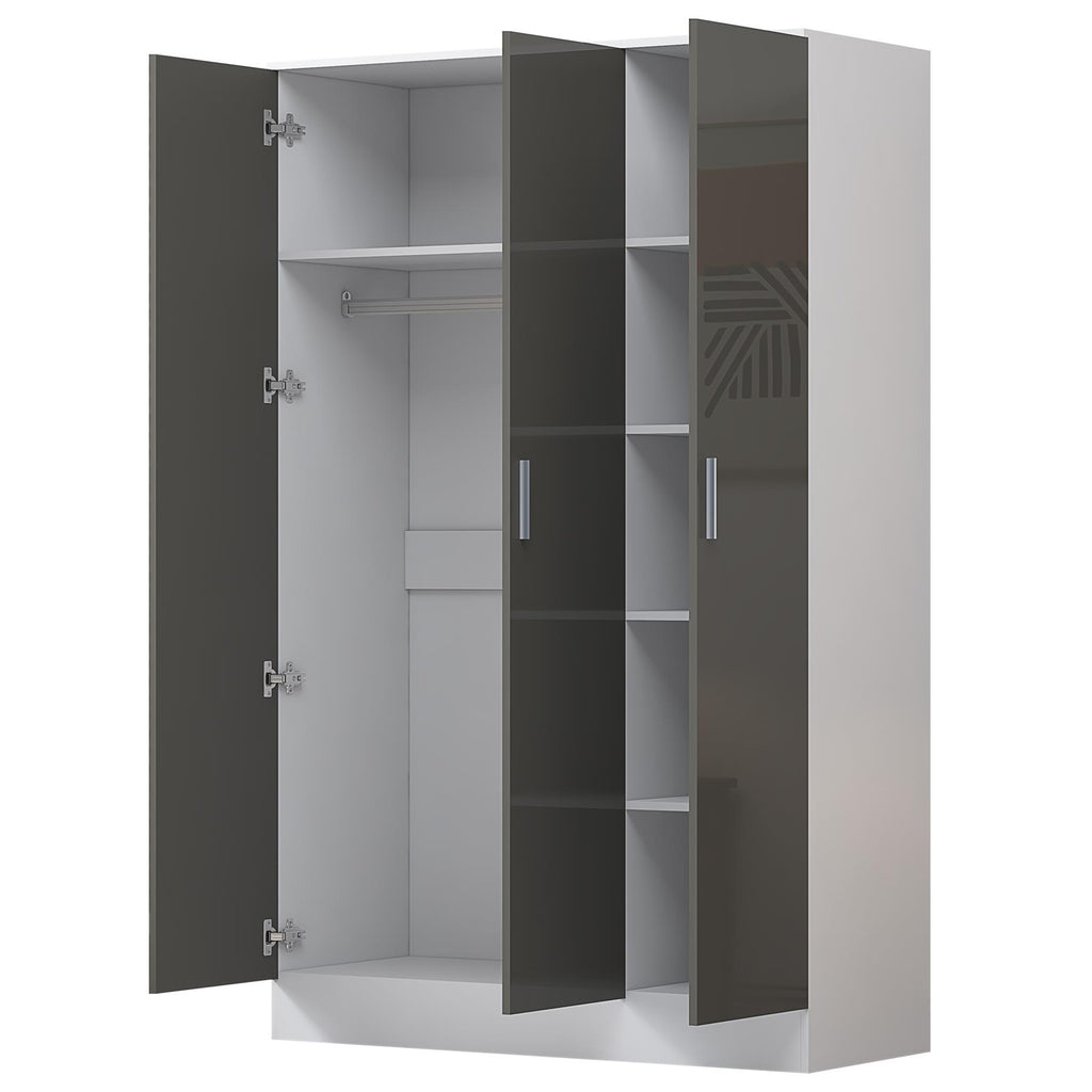 REFLECT Gloss Bedroom Furniture Wardrobe Chest Bedside Desk - 4 Colour Options