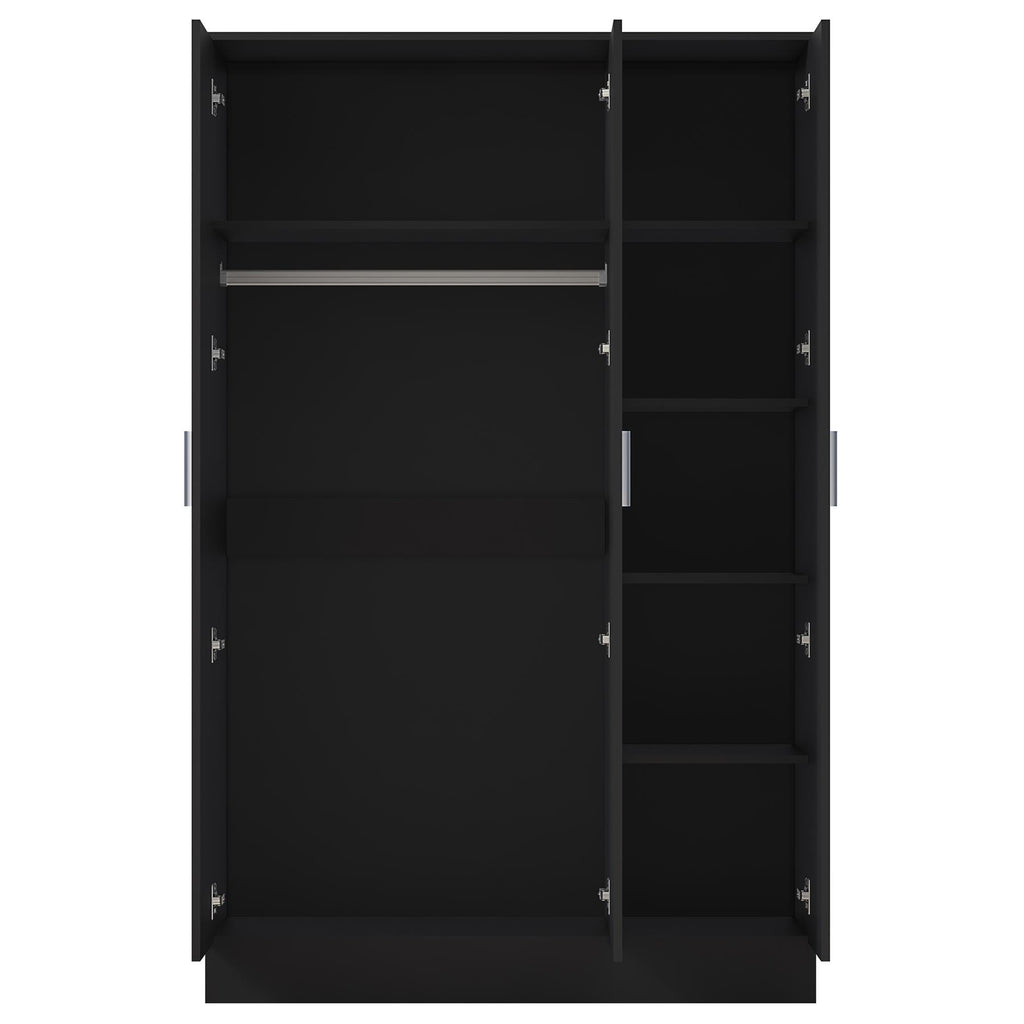 REFLECT High Gloss Bedroom Furniture Wardrobe Chest Bedside Desk Option in Black