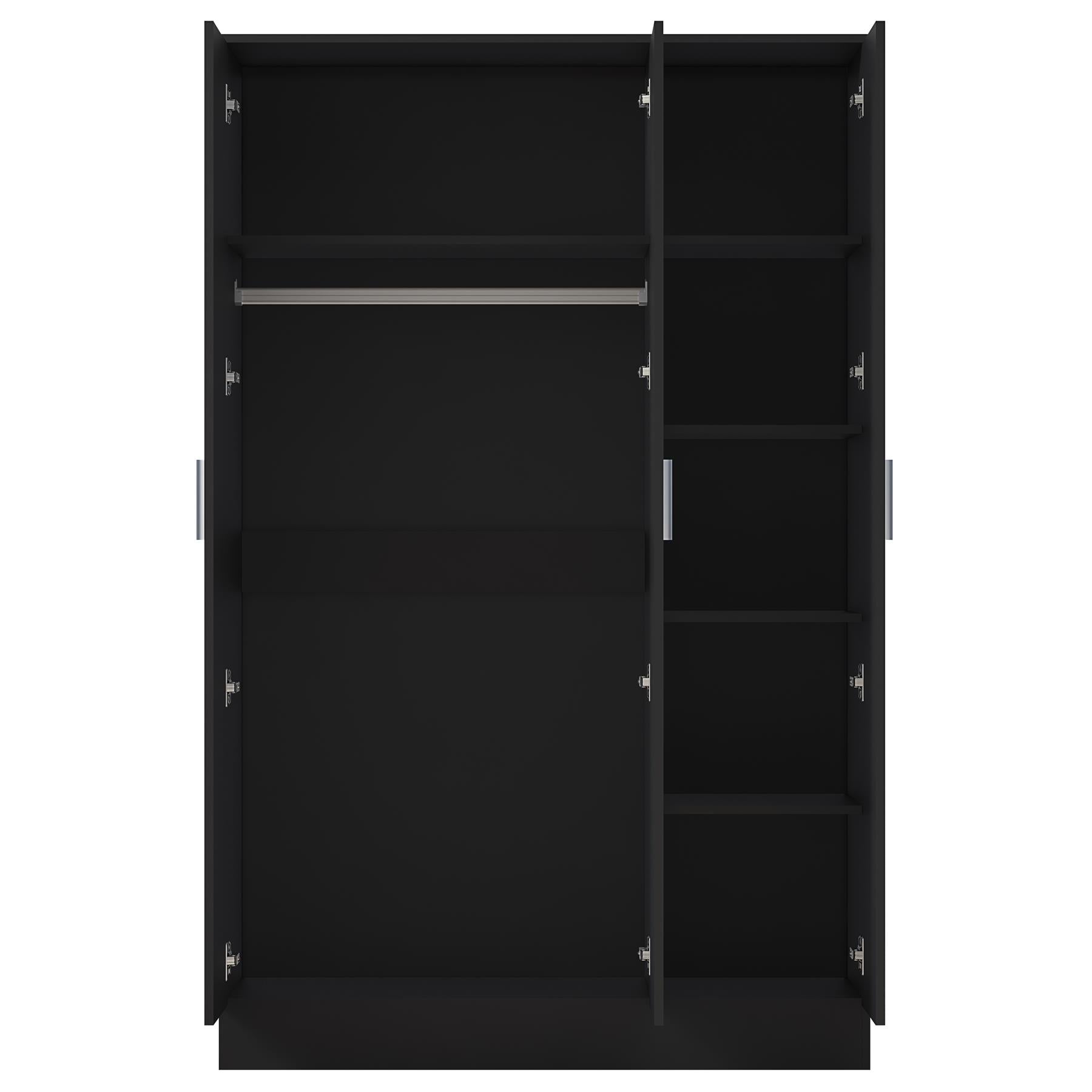 REFLECT High Gloss Bedroom Furniture Wardrobe Chest Bedside Desk Option in Black