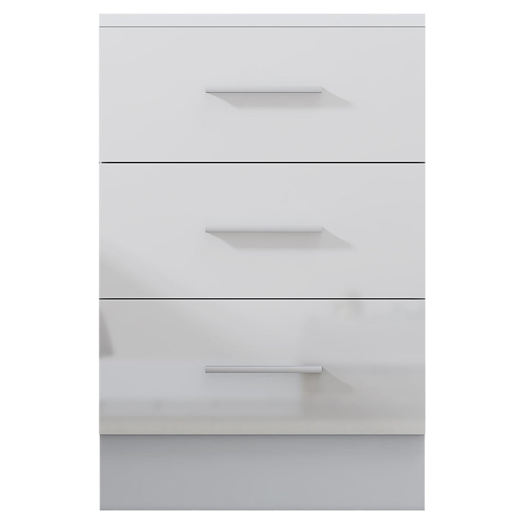 REFLECT High Gloss Bedroom Furniture Wardrobe Chest Bedside Desk Option in White
